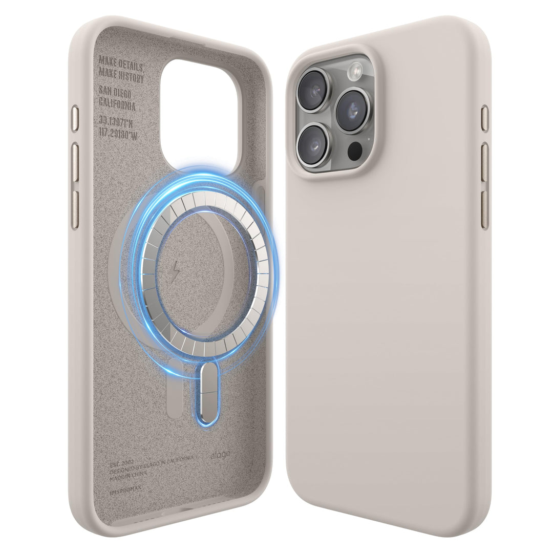 elago Magnetische Silikonhülle Kompatibel mit iPhone 15 Pro Max Hülle, Kompatibel mit MagSafe Alles