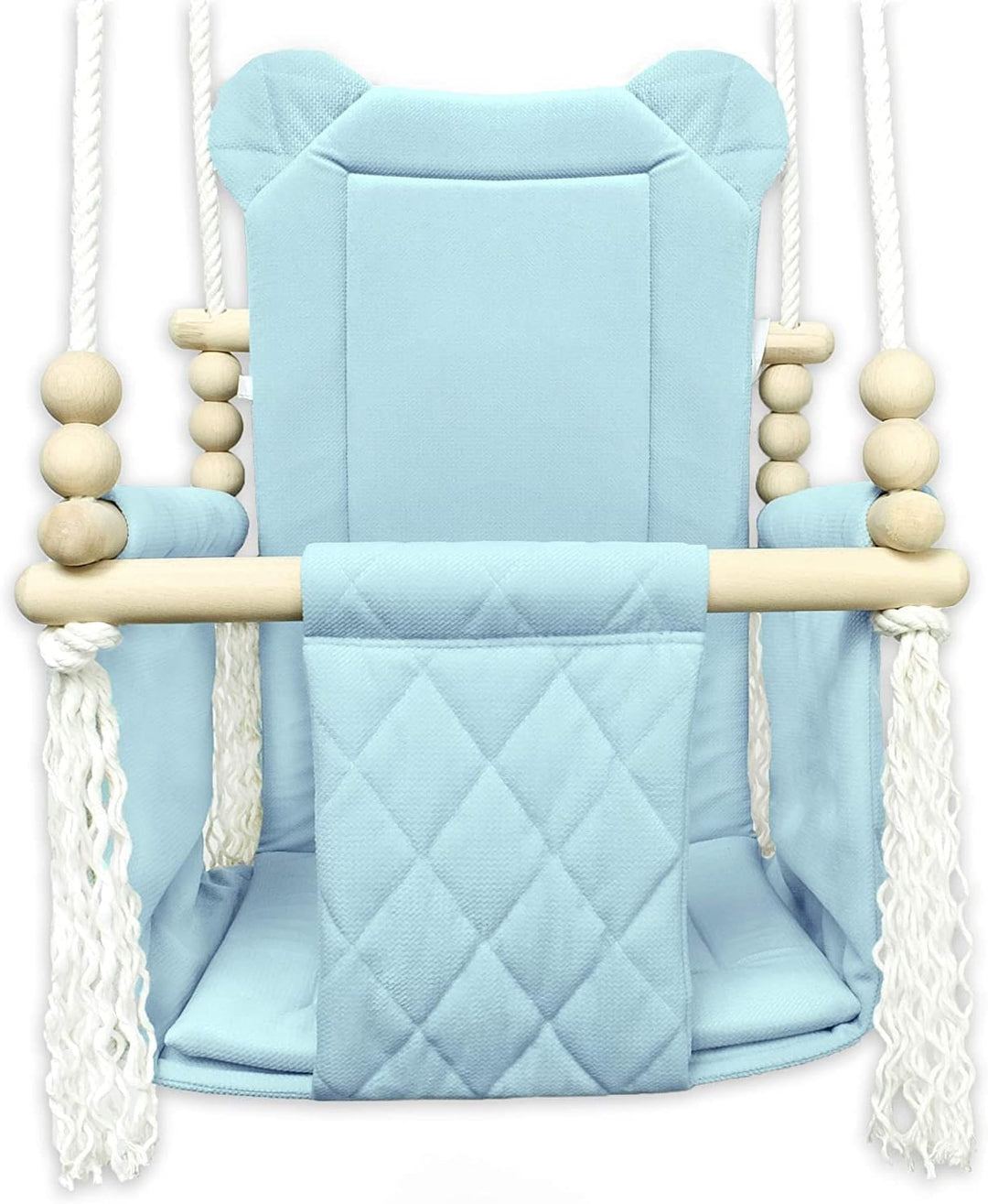 Schaukel für Baby Kleinkind Kinderschaukel Holzschaukel Schaukel Gestell Holz Baumwolle Stoffschauke