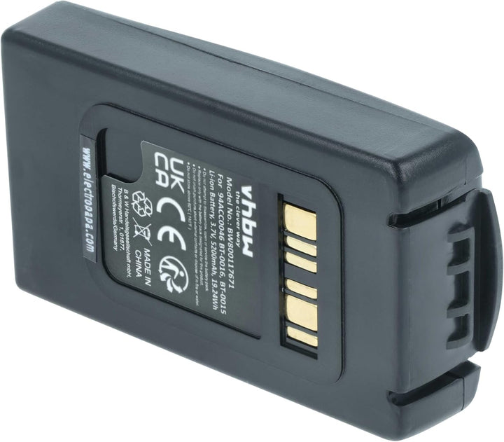 vhbw 1x Akku Ersatz für Datalogic BT-0015, BT-0016 für Barcodescanner POS (5200 mAh, 3,7 V, Li-Ion)
