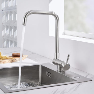 Ulytid Vorfenster Küchenarmatur Klappbar, Wasserhahn Küche 180°Faltbar, Hochdruck Armatur Küche Unte