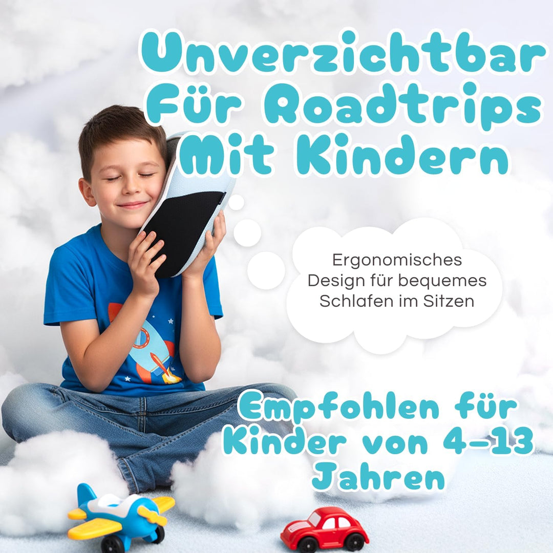 Proglobe Junior Nackenkissen für Kinder - Ergonomisches Reisekissen aus Memory-Schaum für Auto, Flug