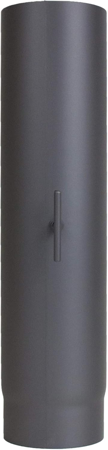 Ofenrohr 500 mm Verlängerung mit Drosselklappe - im Durchmesser Ø 120 mm - Farbe: gussgrau - Rauchro