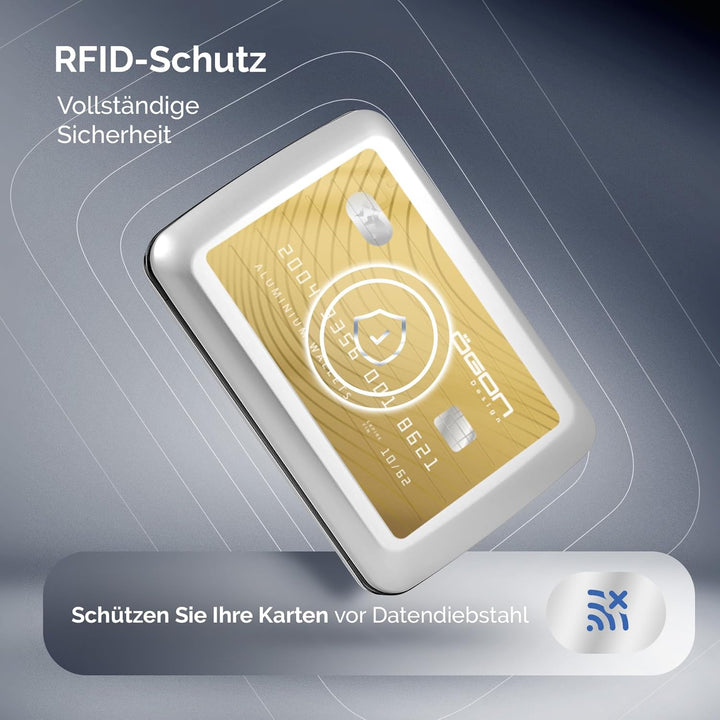 OGON Aluminium Geldbörse Smart Case V2 - Einfache Lagerung - Metallverschluss - Kartenetui mit RFID-