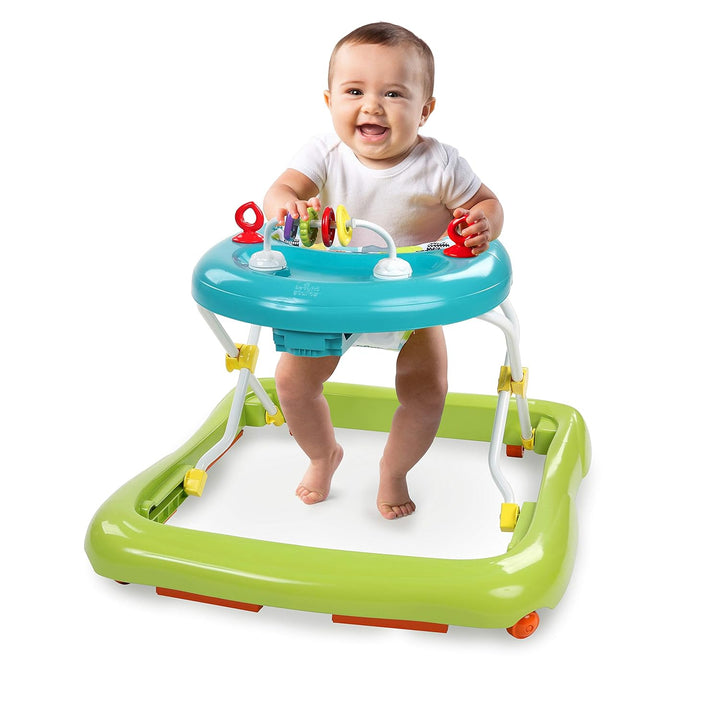 Bright Starts, Giggling Safari, Lauflernhilfe mit Spielzeuge, Perlenschiebespielzeug, 3 Höheneinstel