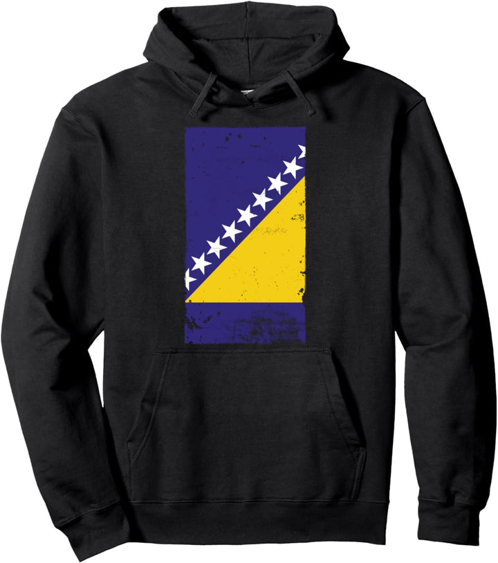 Bosnian Pride Travel Vacation Bosnia Flag Pullover Hoodie