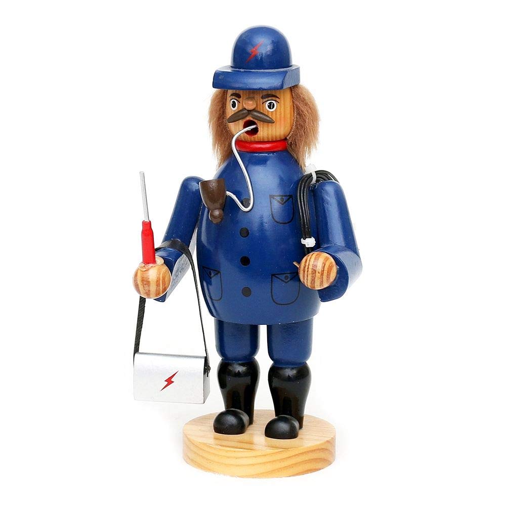Wichtelstube-Kollektion Holz Räuchermann Räuchermännchen Räucherfigur Elektriker 11,5 x 11 x 20 cm