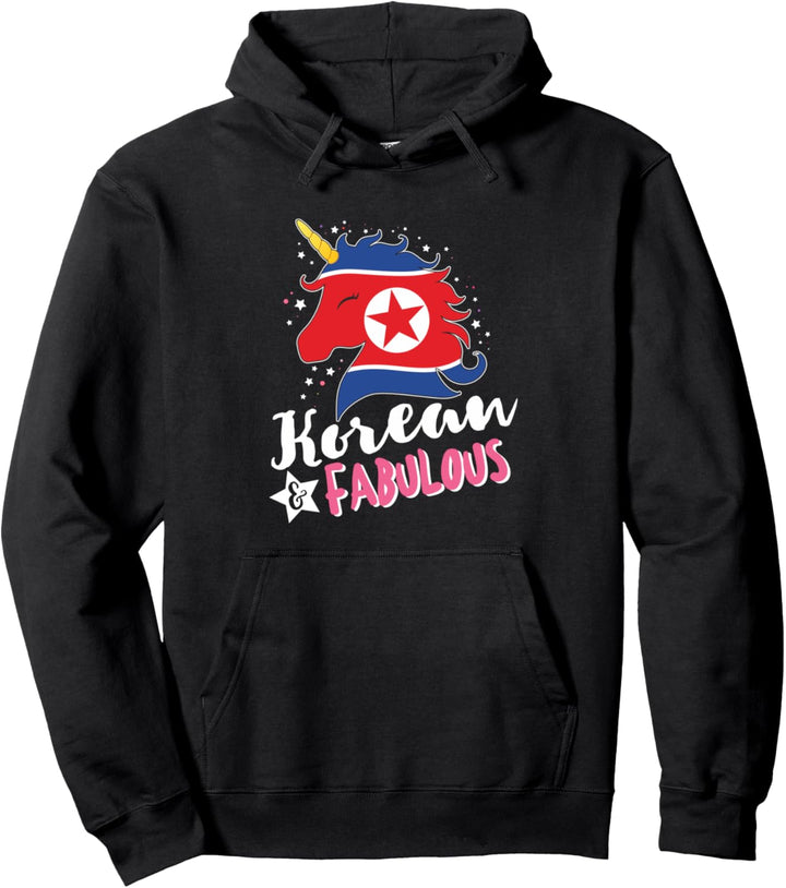 Nordkoreanisches Einhorn Nordkorea Flagg Pullover Hoodie
