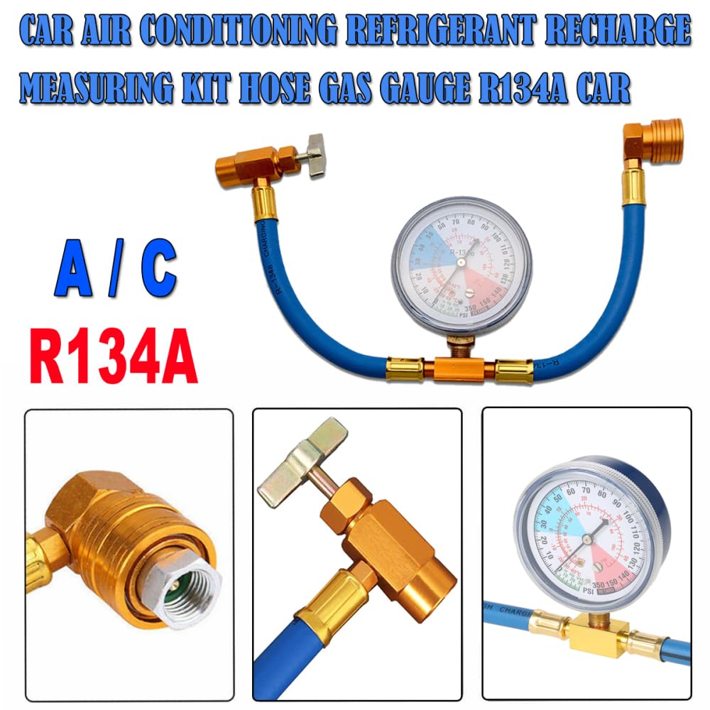 Riloer R134A AC Kfz-Klimaanlage Kältemittel Recharge Messset Schlauchlehre