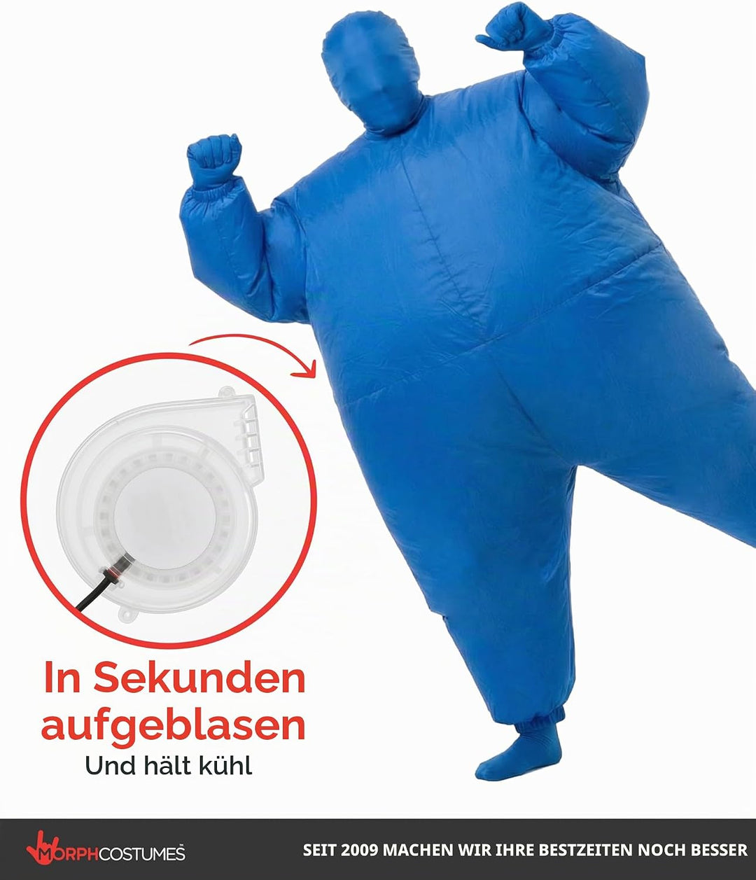 Morph Blaues Aufblasbares Kostüm für Kinder, Megamorph - Einheitsgrösse Blau Kinder, Blau Kinder