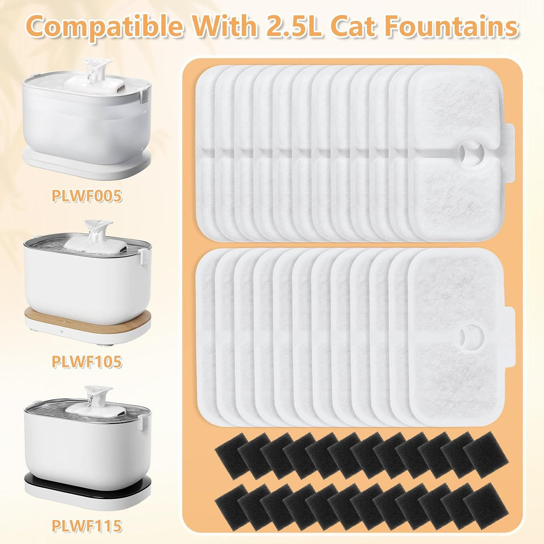 48 Stück Katzenbrunnen Filter für Petliibro Filter PLWF105/PLWF115/PLWF005 Katzen-Trinkbrunnen, Petl