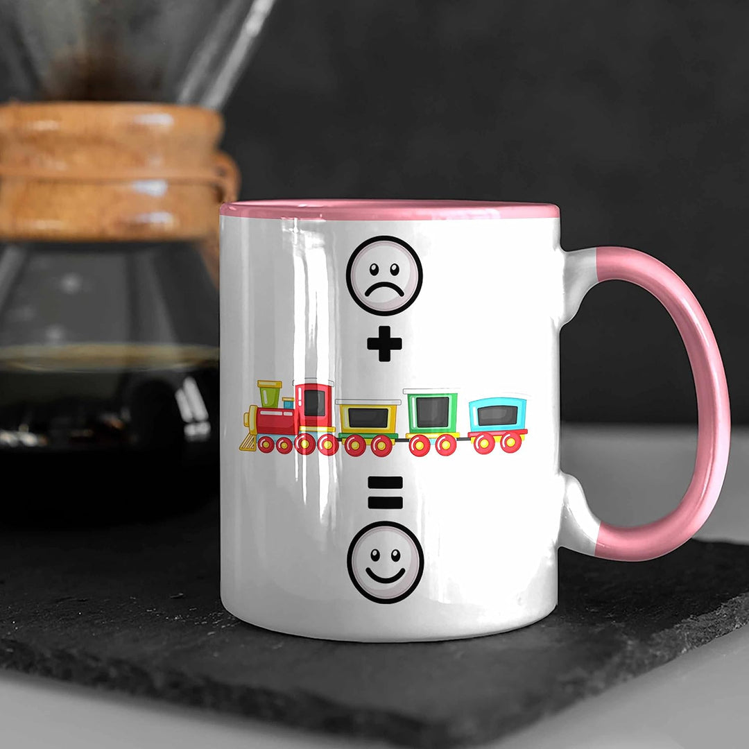 Trendation - Eisenbahn Tasse Geschenk für Eisenbahner Modelleisenbahn :(+ Eisenbahner = :) Lustige G