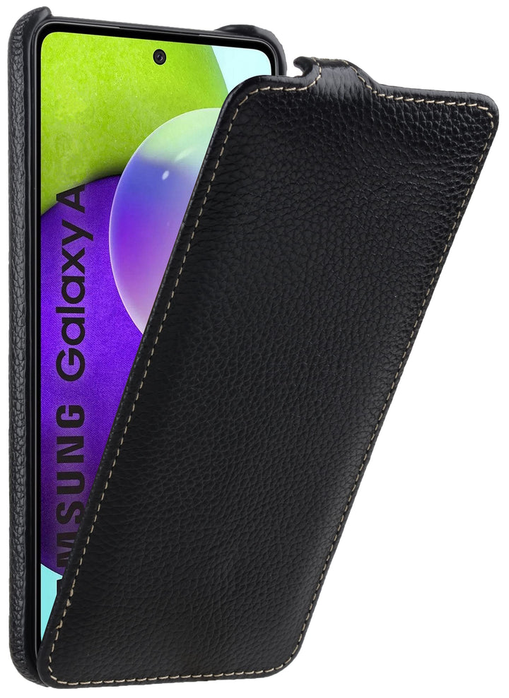STILGUT UltraSlim kompatibel mit Samsung Galaxy A72 Hülle aus Leder - Samsung A72 Flip Case, Klapphü