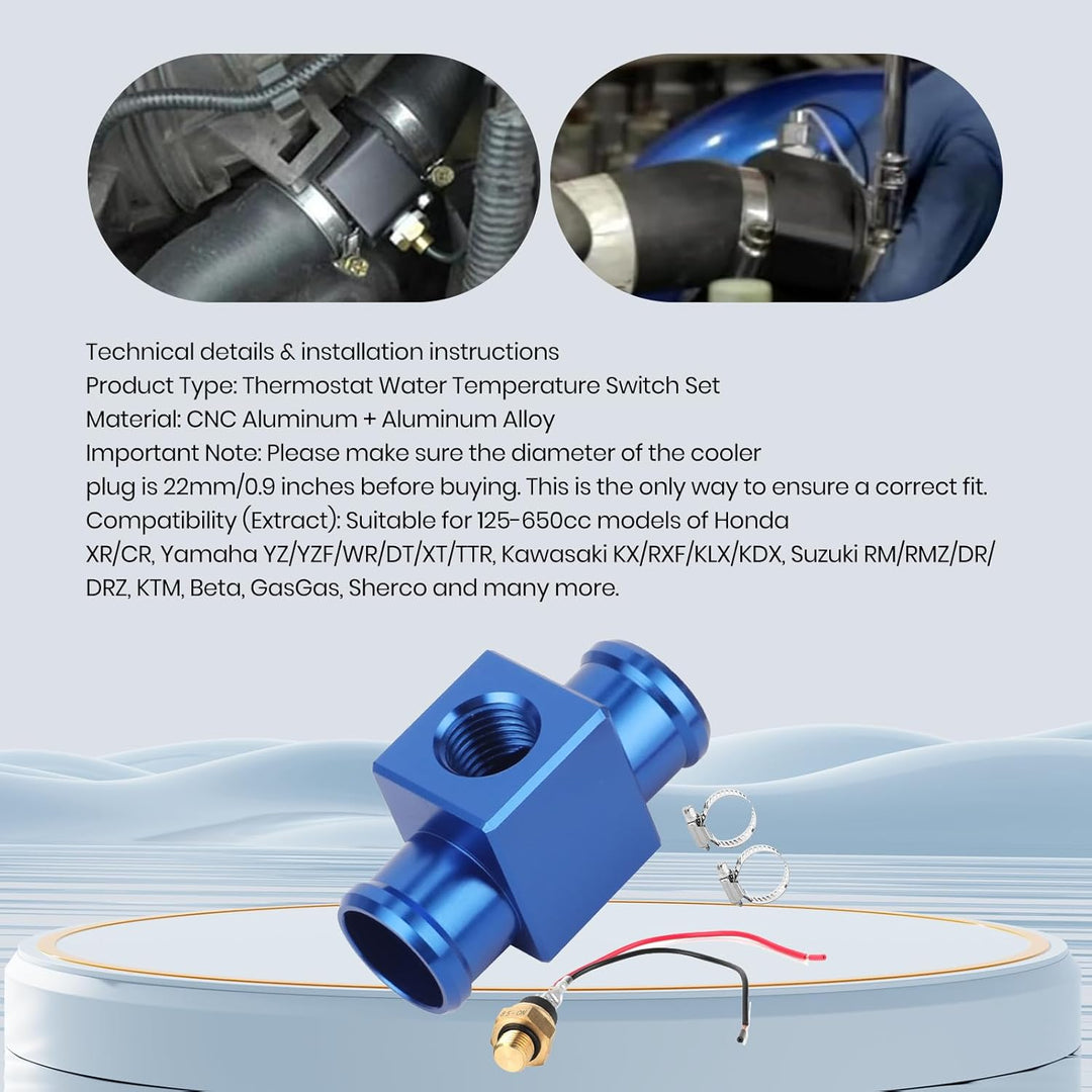 Thermostat Wassertemperaturschalter Kühler Kühlmittellüfter Temperatursensor für Motorrad ATV Geländ