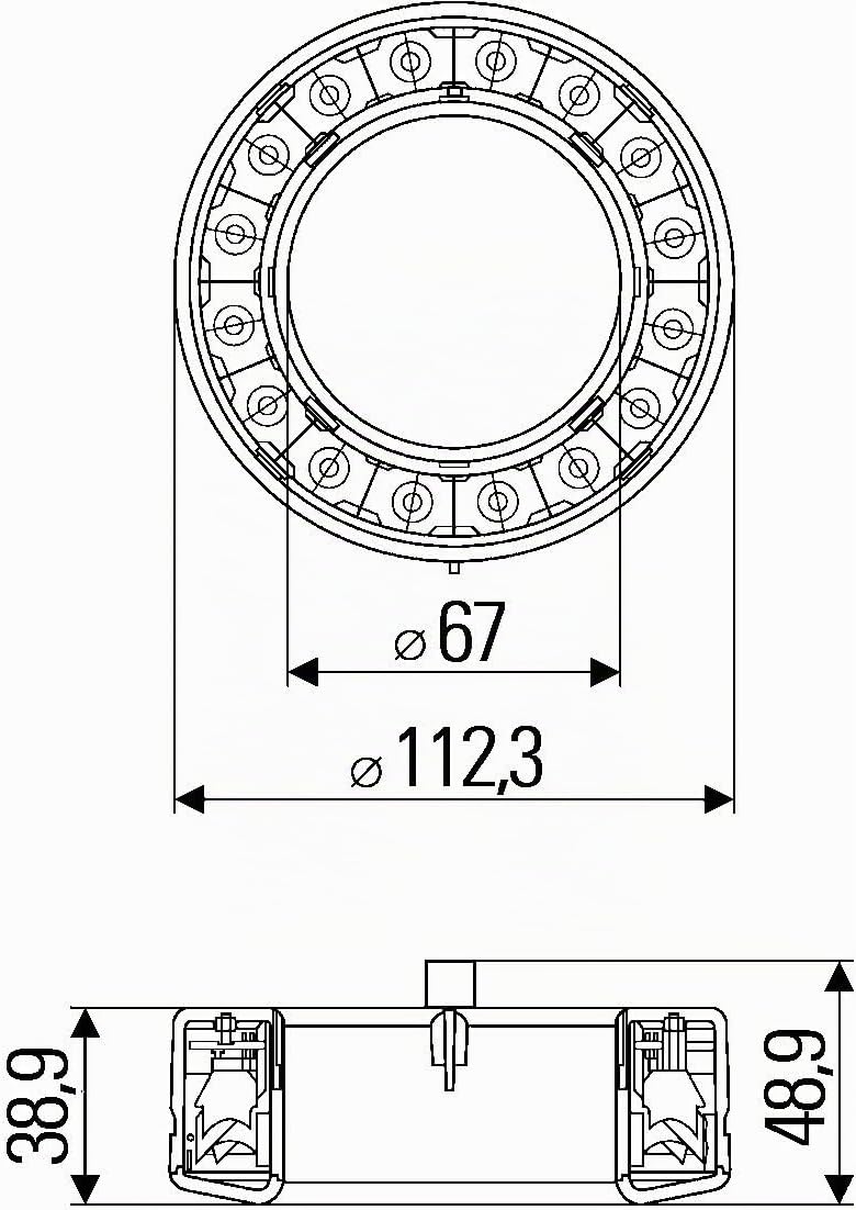 HELLA - Heckleuchte - LED - 12V - Anbau/Schraubanschluss - Lichtscheibenfarbe: rot - Kabel: 250mm -
