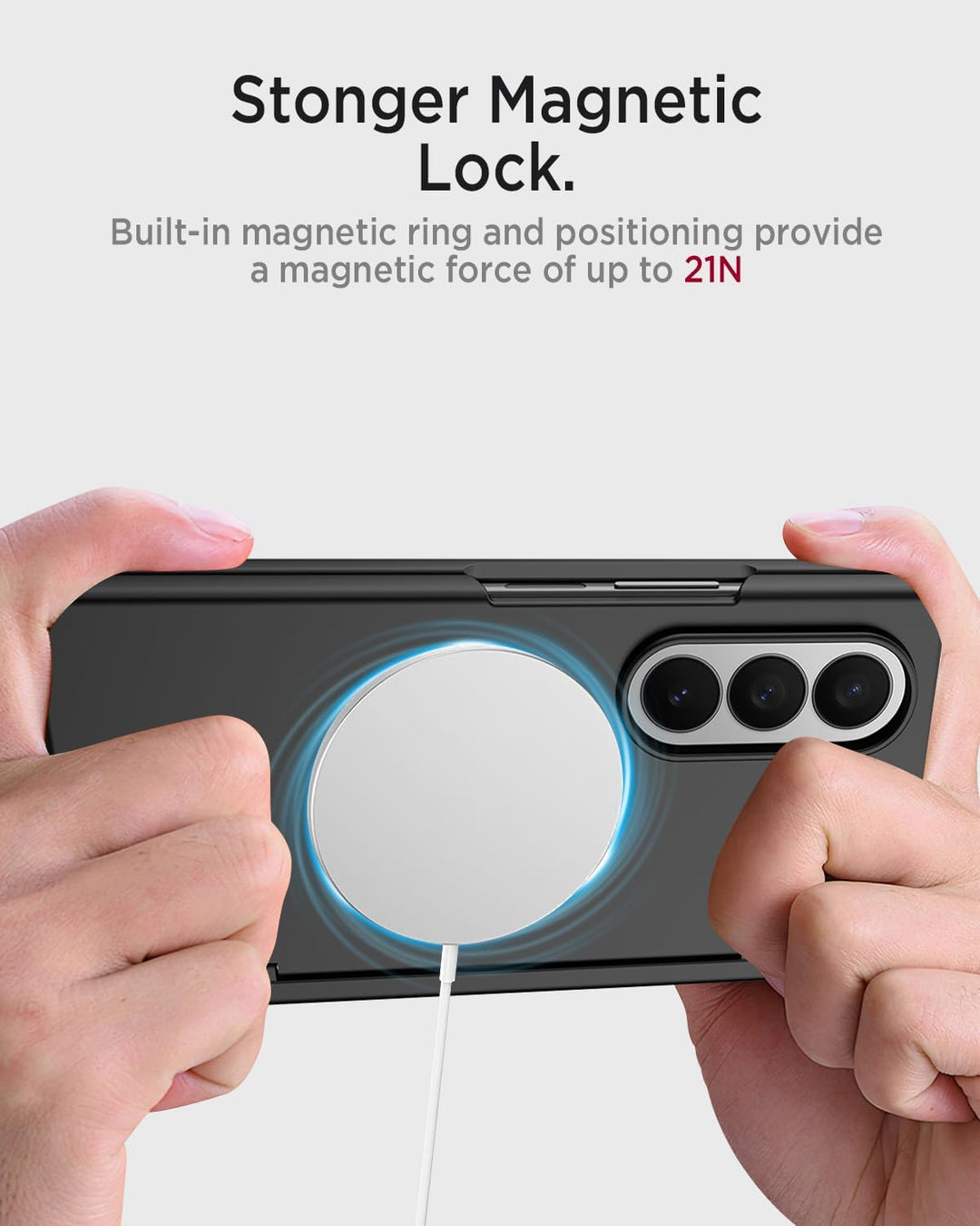 Miimall Magnetisch Hülle Kompatibel mit Samsung Galaxy Z Fold 7 Hülle mit S-Pen &Stifthalter, [Anti-