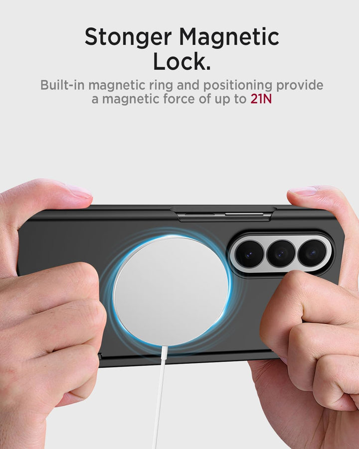 Miimall Magnetisch Hülle Kompatibel mit Samsung Galaxy Z Fold 7 Hülle mit S-Pen &Stifthalter, [Anti-