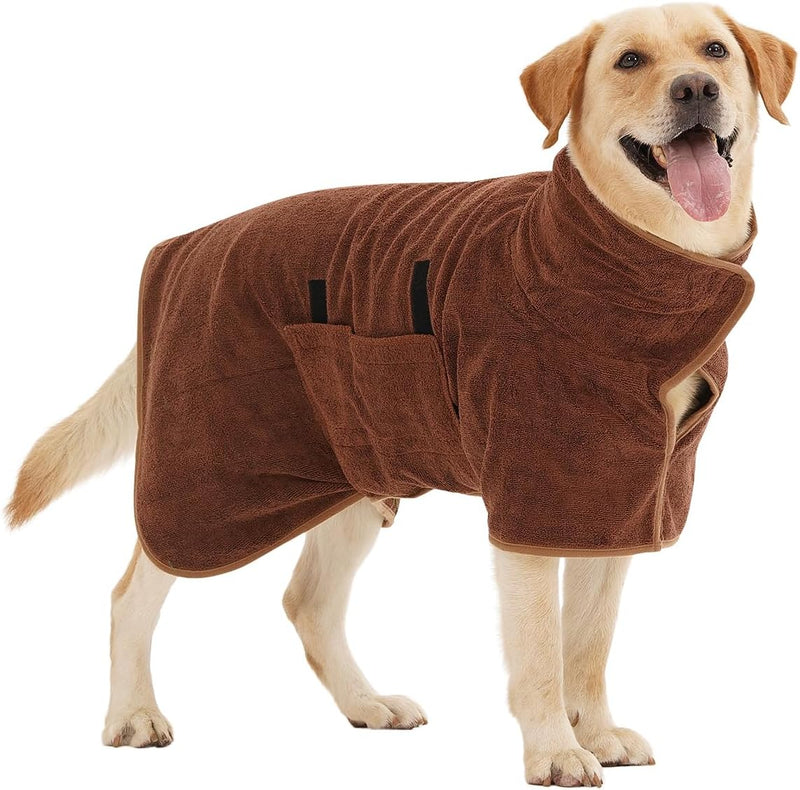 HezzLuv Bademantel Für Hunde, Hundebademantel Aus Mikrofaser Für Mittlere Und Grosse Hunde, Saugfähi