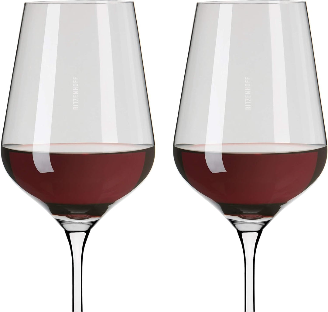 RITZENHOFF 3631002 Rotweinglas 500 ml – Serie Fjordlicht Nr. 2 – 2 Stück mit Farbverlauf Grey – Made