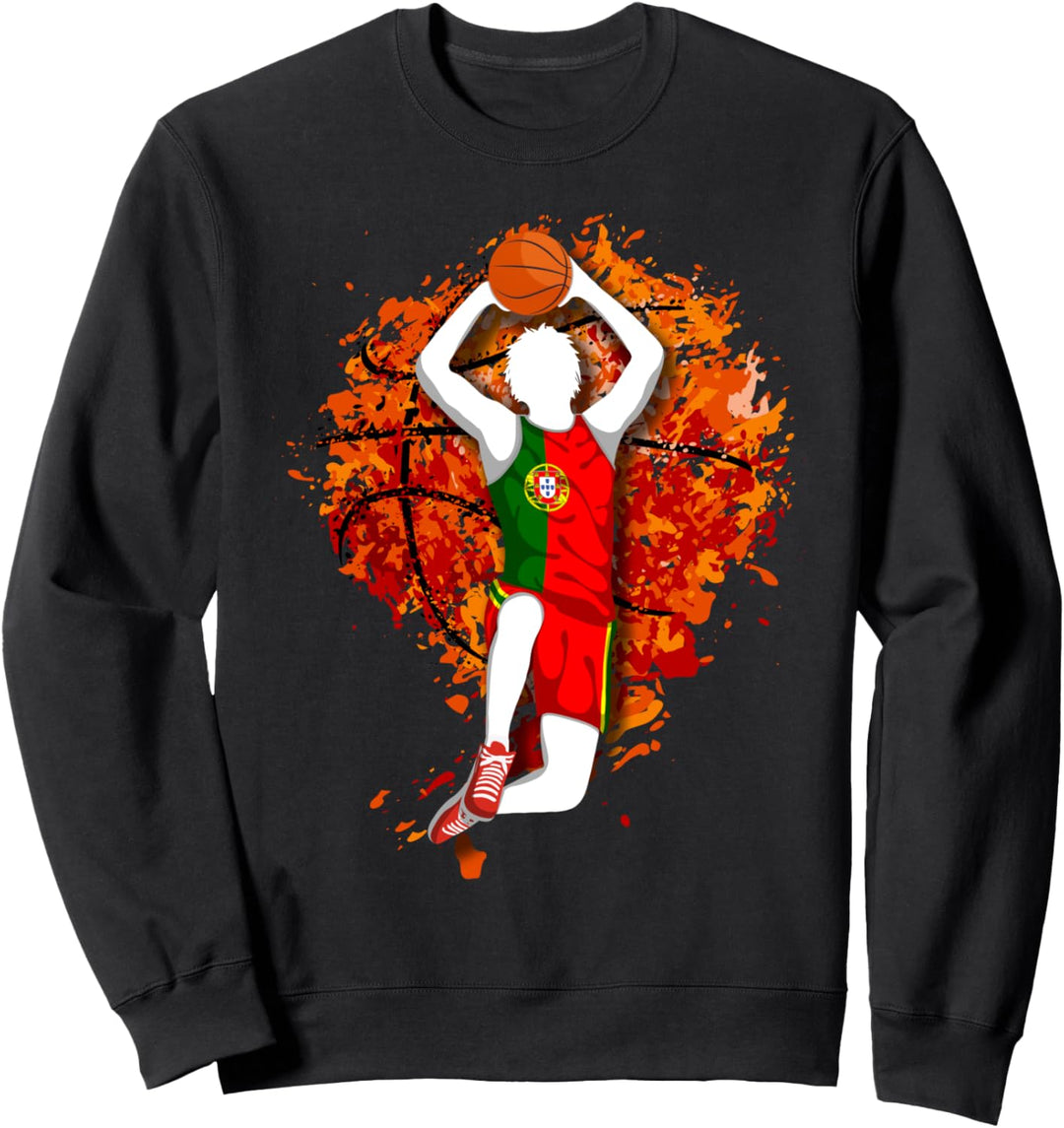 Portugal Basketball Portugiesische Nationalflagge Slam Dunk Sweatshirt