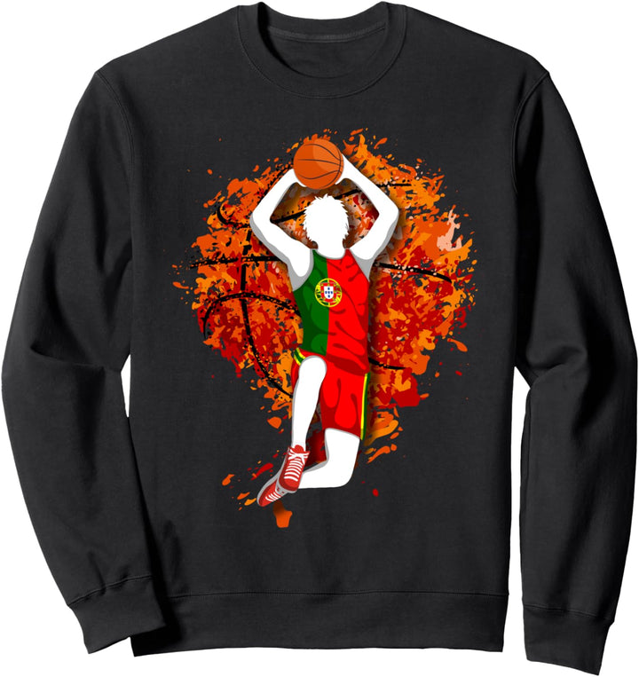 Portugal Basketball Portugiesische Nationalflagge Slam Dunk Sweatshirt