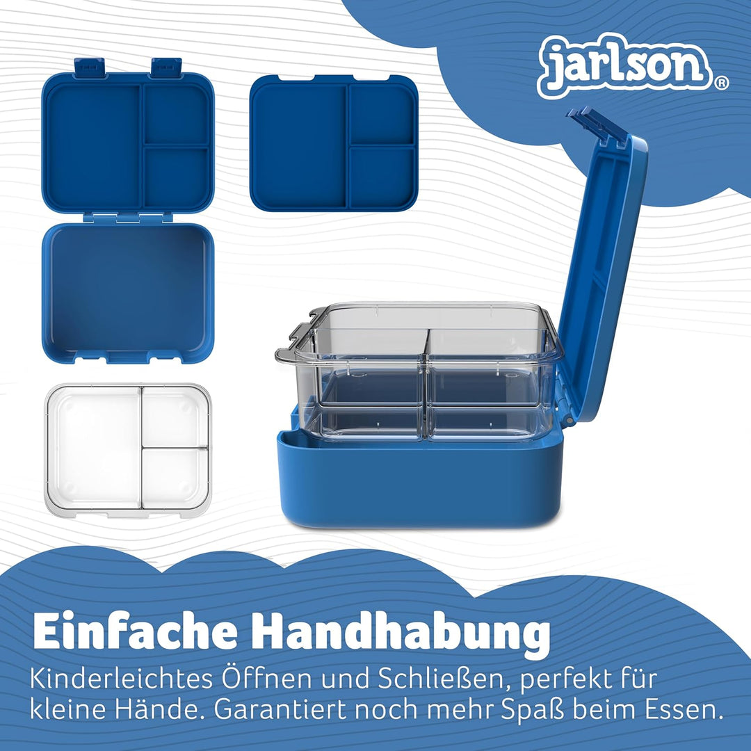 Jarlson® Brotdose Kinder mit Fächern MILI [AUSLAUFSICHER] - Bento Lunchbox für Schule, Kita & Kinder