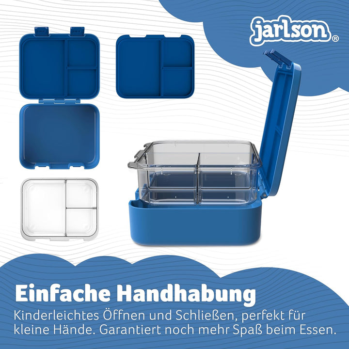 Jarlson® Brotdose Kinder mit Fächern MILI [AUSLAUFSICHER] - Bento Lunchbox für Schule, Kita & Kinder