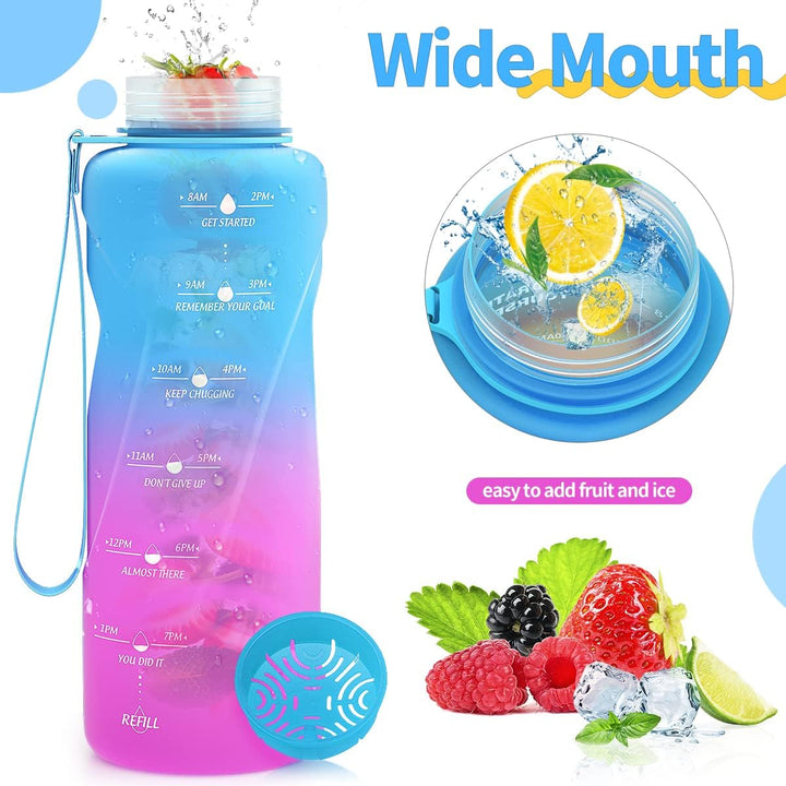 Sport Trinkflasche 2l, 1,5l, 1l, 700ml, 500ml Trinkflasche Kinder Auslaufsicher, Motivierende Wasser