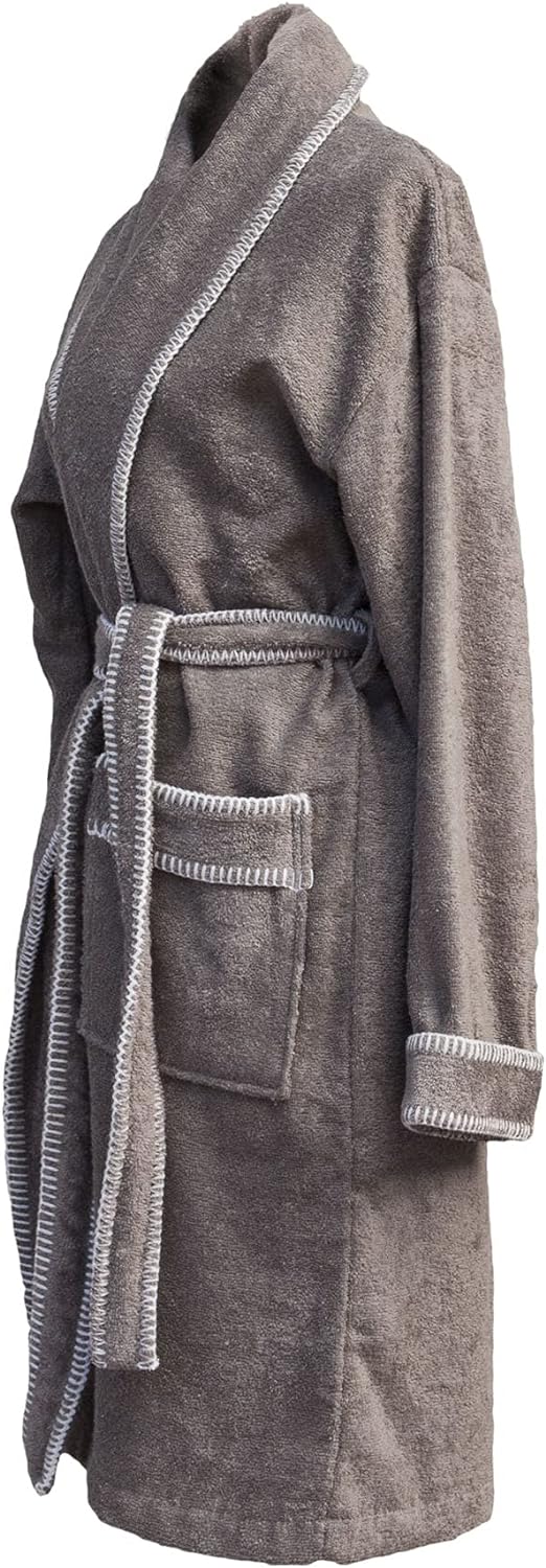 Heckett Lane Bademantel 60% Baumwolle 40% Bambus Viscose Bamboo L Taupe