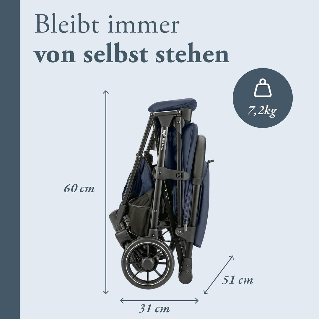 Inglesina NOW Kompakter Buggy Leicht 7,2 kg, Automatisches One-Touch-Faltsystem, Rückenlehne verstel