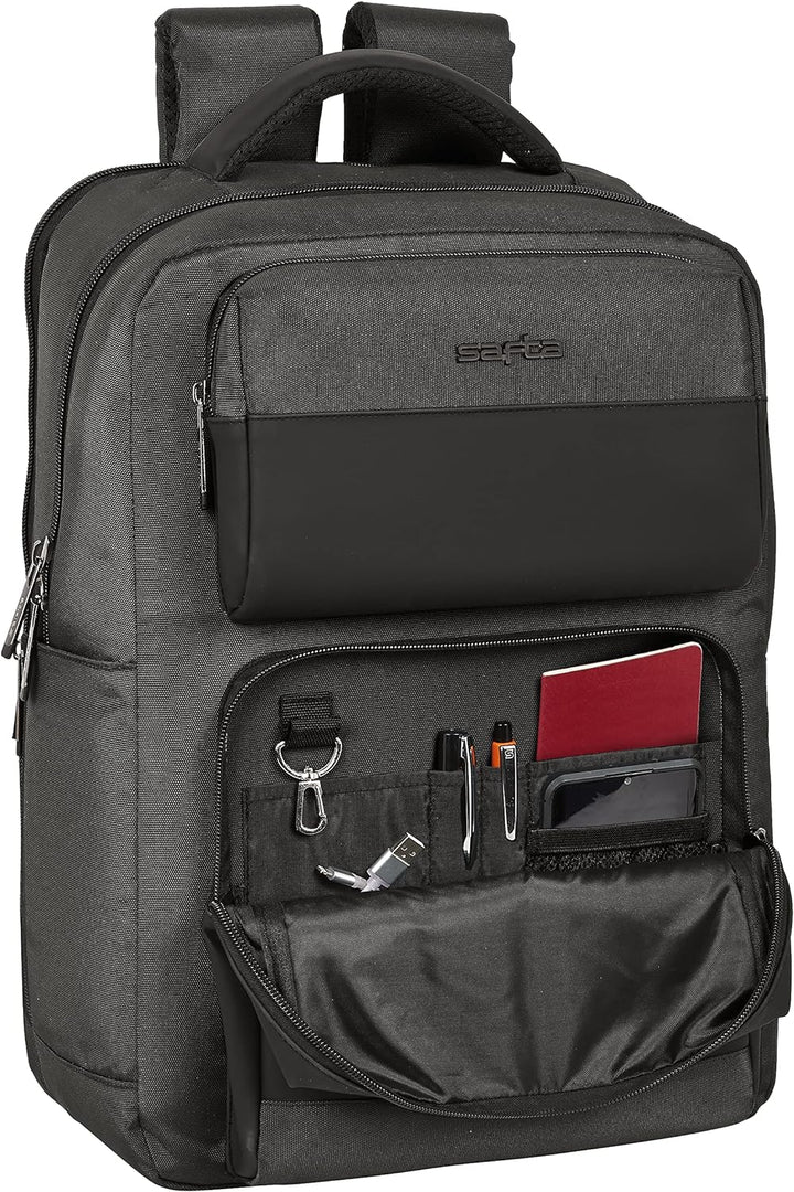 safta Unisex Kinder, 15,6 Zoll und USB Business Grey Rucksack mit 2 Taschen, 31 x 44 x 13 cm, bunt,