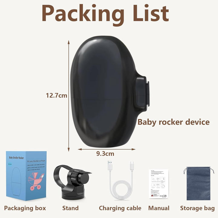 Kinderwagenschaukler, Wiederaufladbar Kinderwagen Wackler Schlafhilfe Für Baby, 5 Einstellbare Schau