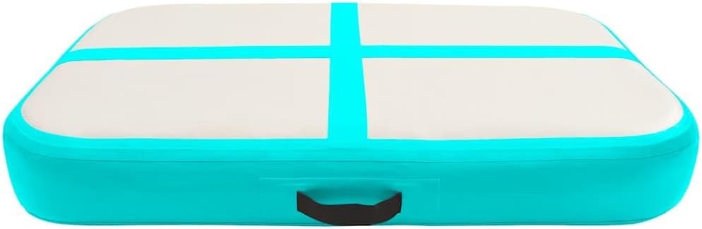 Aufblasbare Gymnastikmatte mit Pumpe 60x100x15 cm PVC Grün