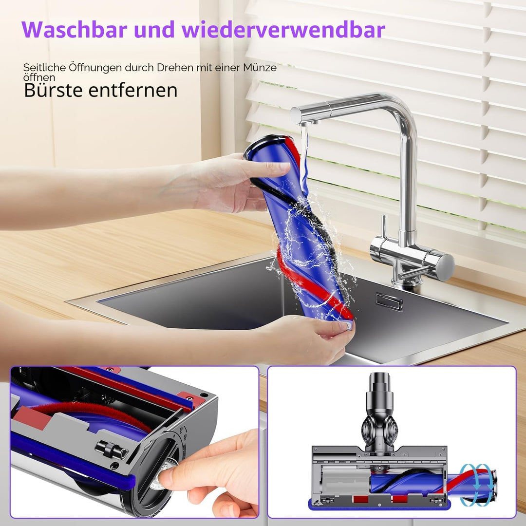 Electric Brush Compatible with Dyson V7, V8, V10, V11, V15 Vacuum Cleaner Attachment, Part Direct Dr
