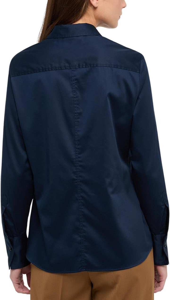 eterna Langarm Bluse Modern Classic Stretch unifarben