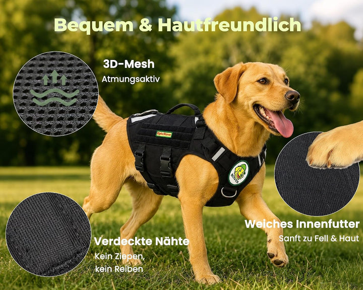 Hundegeschirr für mittelgrosse &amp; grosse Hunde – Modell RoveVest Air, leicht &amp; atmungsaktiv, verstell