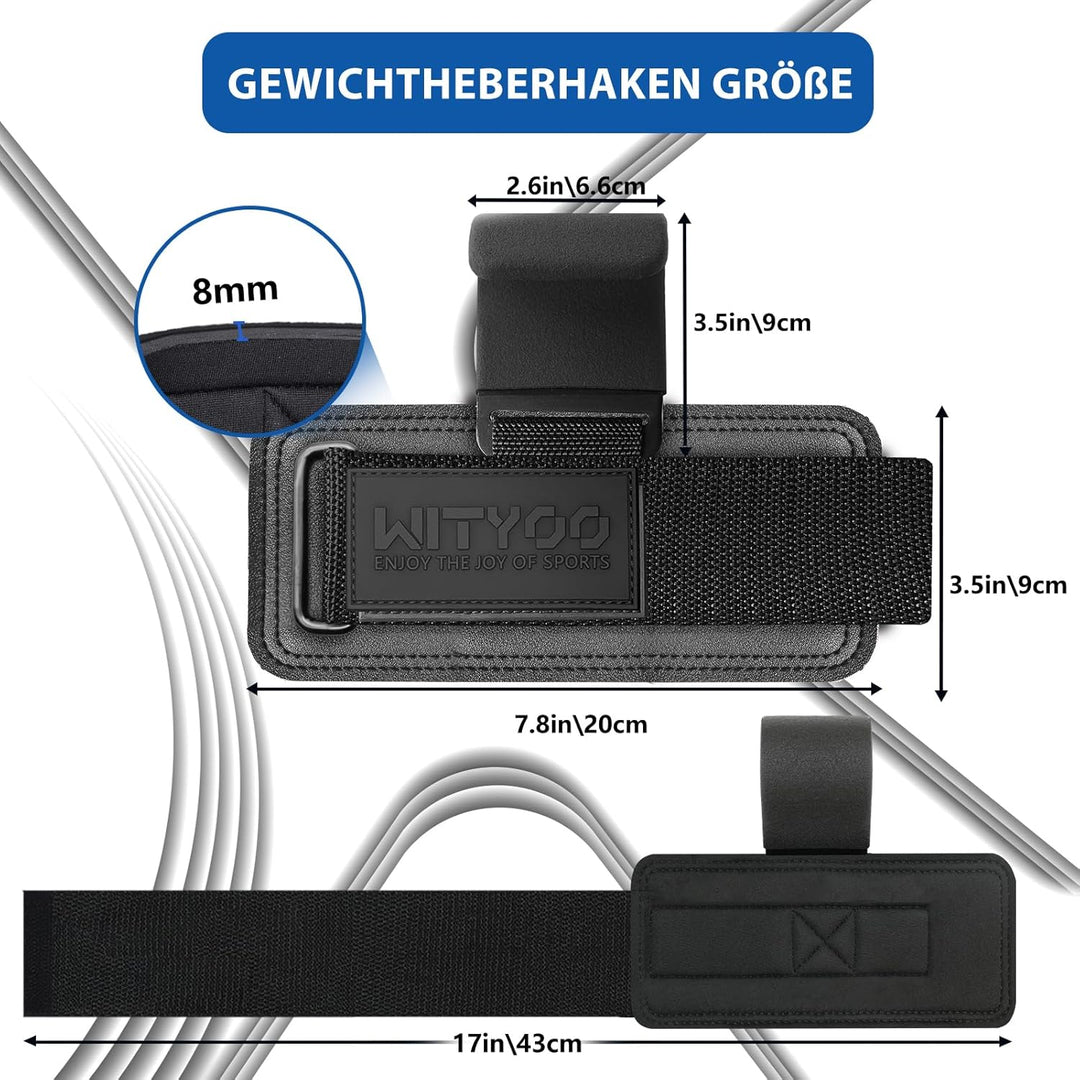 Zughilfen Haken Krafttraining, Fitness Powerlifting Weight Lifting Hook, Lifting Straps für Männer &