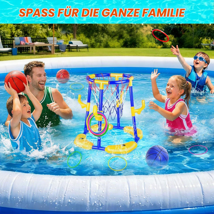 Pool Basketballkorb Set_Schwimmender Basketballkorb Blue-Yellow, Blue-Yellow