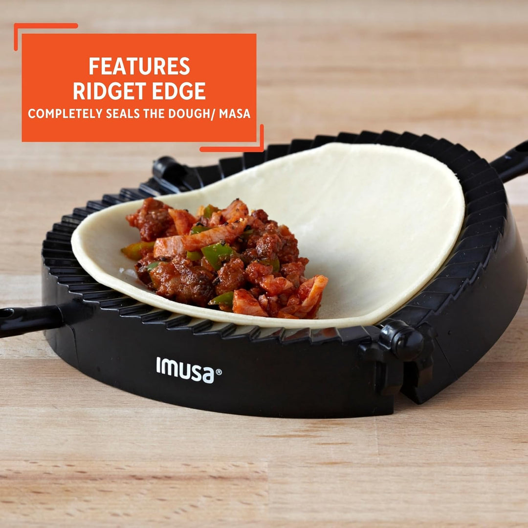 Imusa USA IMU-71006W Jumbo-Form, einfach zu bedienen, Kunststoff, Empanada-Form, Schwarz