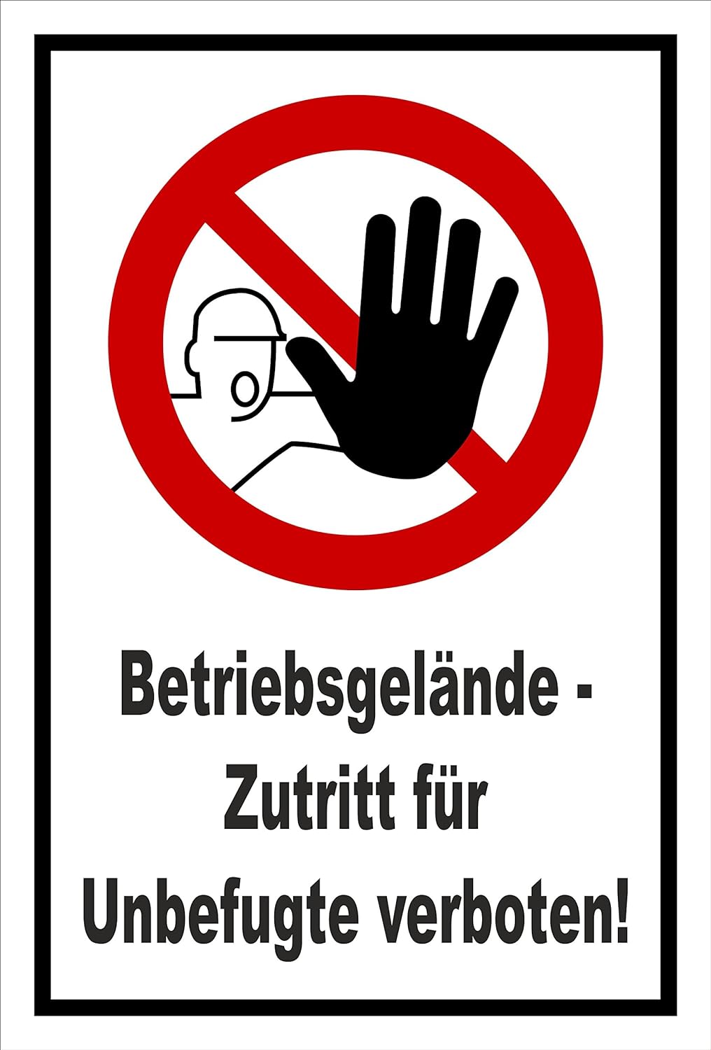 Schild - Betriebsgelände - Zutritt für Unbefugte verboten - entspr. DIN ISO 7010 / ASR A1.3 – 60x40c