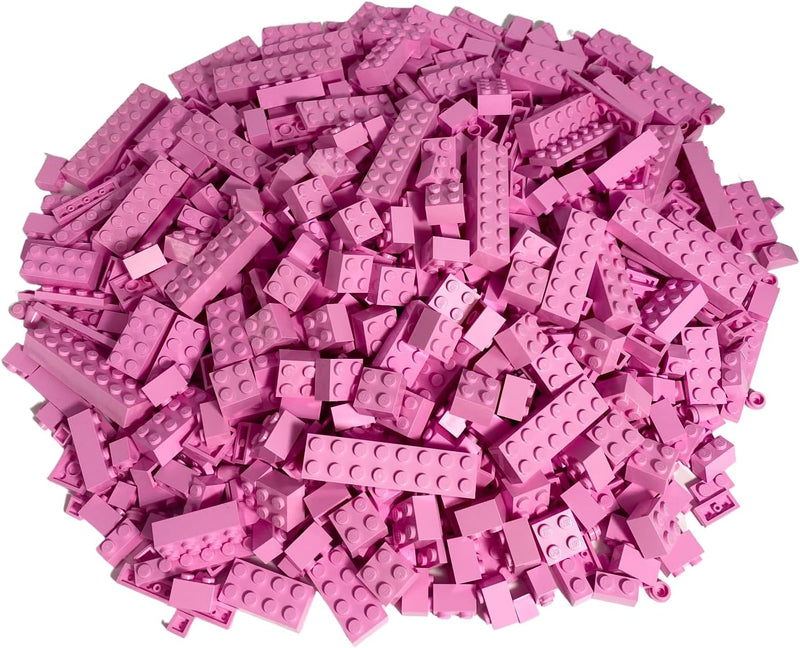 LEGO - 100 Steine in verschiedenen Grössen - Seltene Steine enthalten! - Neuware (Rosa)
