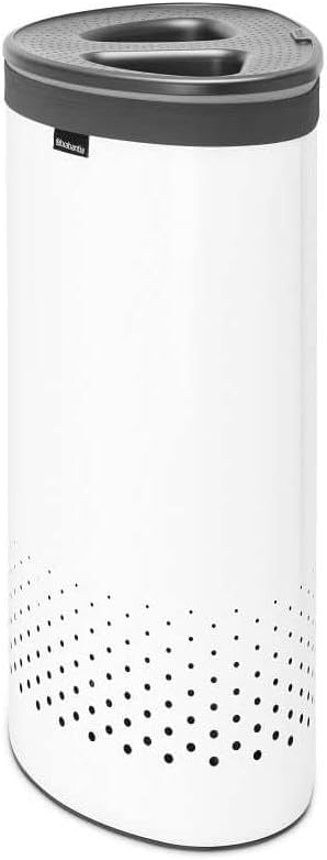 Brabantia - Selector Wäschekorb - Doppelten Quick-Drop-Deckel - Zwei Wäschekörbe - Wäschesack aus Ba