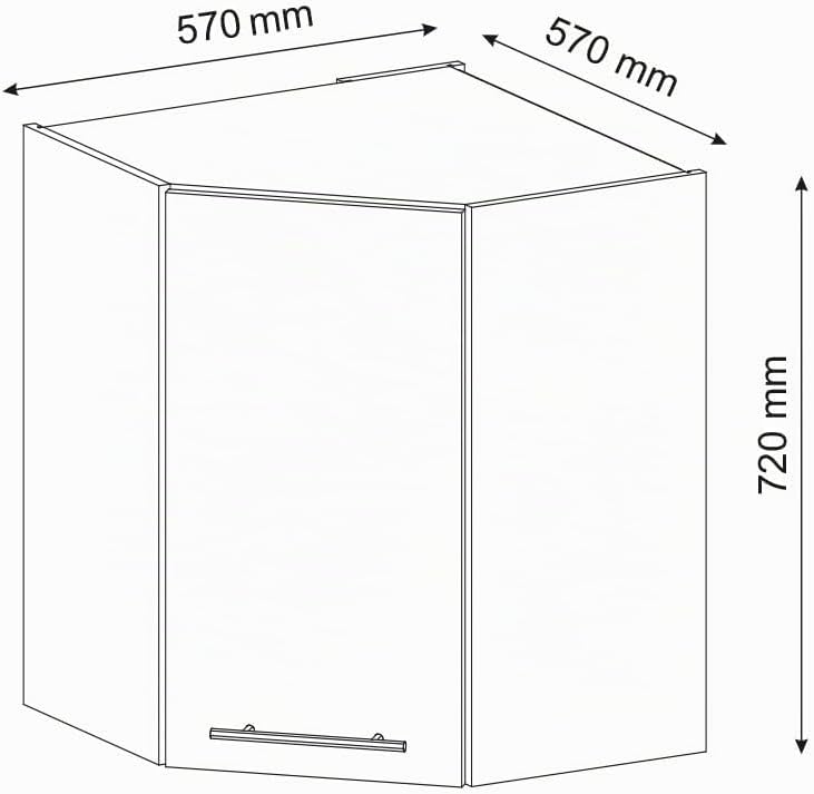 Vicco Eckhängeschrank Fame-Line, Goldkraft Eiche/Weiss, 57 cm Goldkraft Eiche Eckhängeschrank 57 cm,