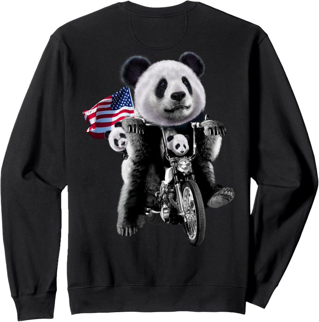 Patriot Riesenpanda mit Jungen auf Motorrädern Sweatshirt