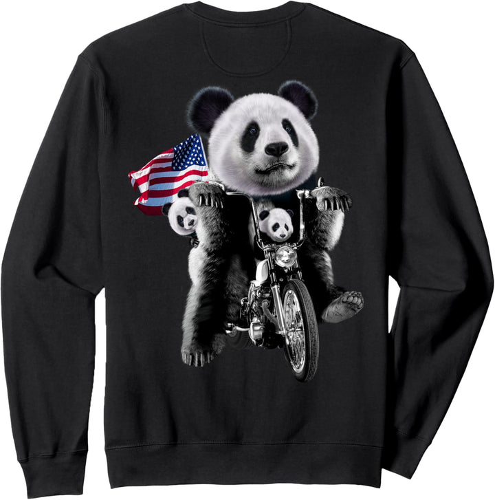 Patriot Riesenpanda mit Jungen auf Motorrädern Sweatshirt