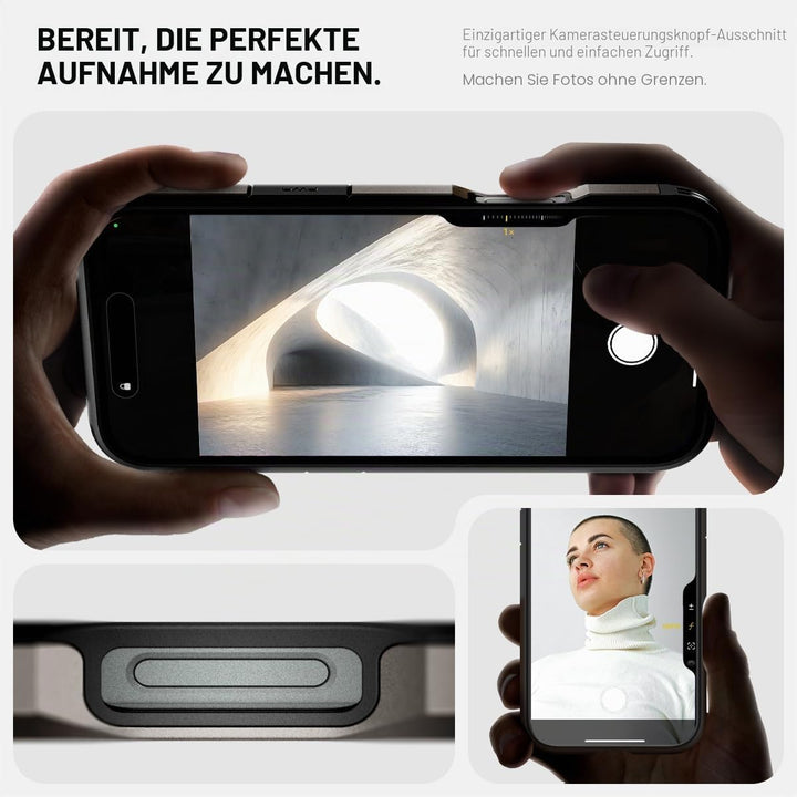 Spigen Tough Armor (AI) MagFit Hülle für iPhone 16 Pro, Kompatibel mit MagSafe Zubehör -Gunmetal Gun