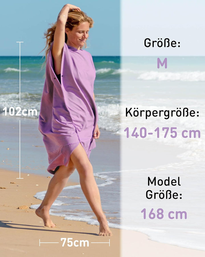 Fit-Flip Badeponcho aus Mikrofaser für Damen und Herren - schnelltrocknend, kompakt und Ultraleicht