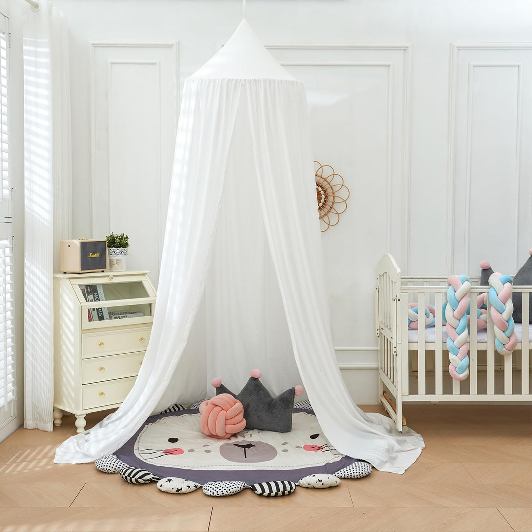 Surwin Betthimmel Madchen Jungen Babybett Doppelbett, Einfarbig Moskitonetz Baldachin Kinderzimmer E