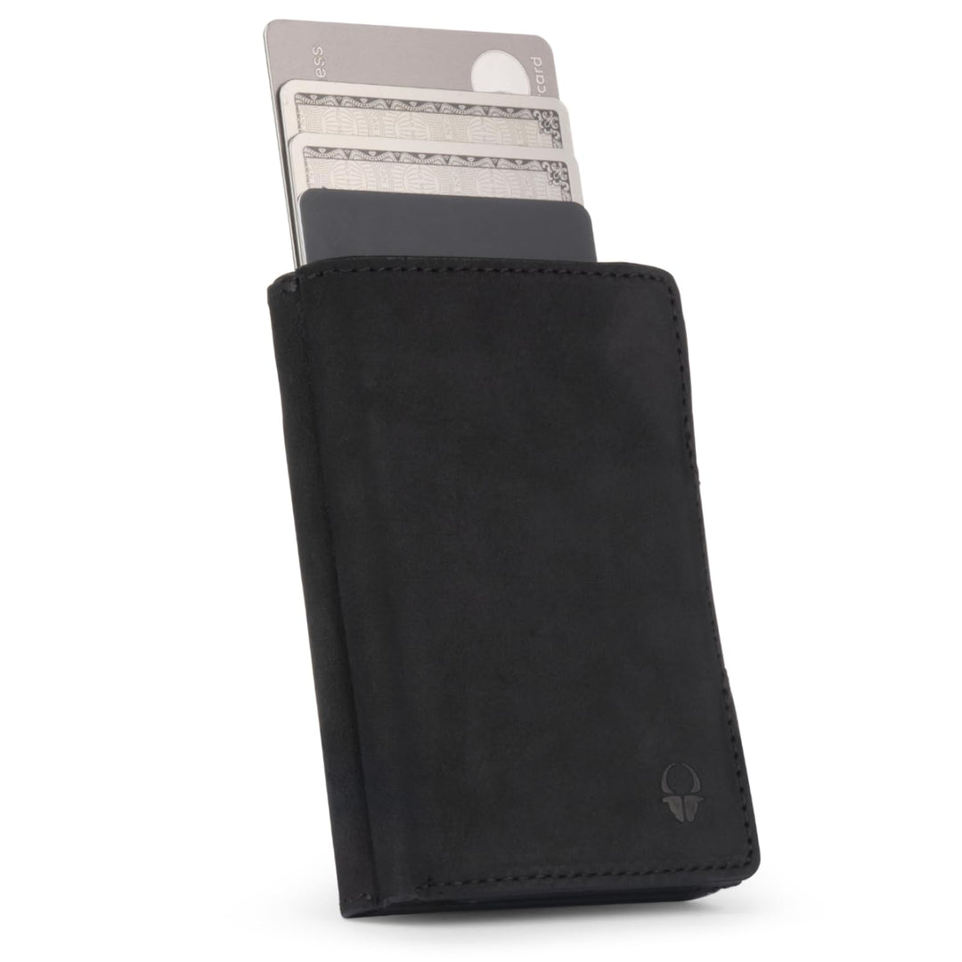 DONBOLSO Wallet Flip Slim mit Flipcase Leder Geldbeutel mit RFID Schutz Schmale Geldbörse mit Platz