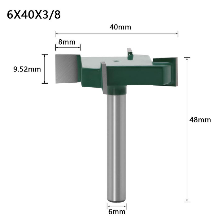 Baorder 4 Stück 6mm Schaft Spoilboard Oberflächenfräser Fräser Bit Set 4 Flügel Platten Abflachungs