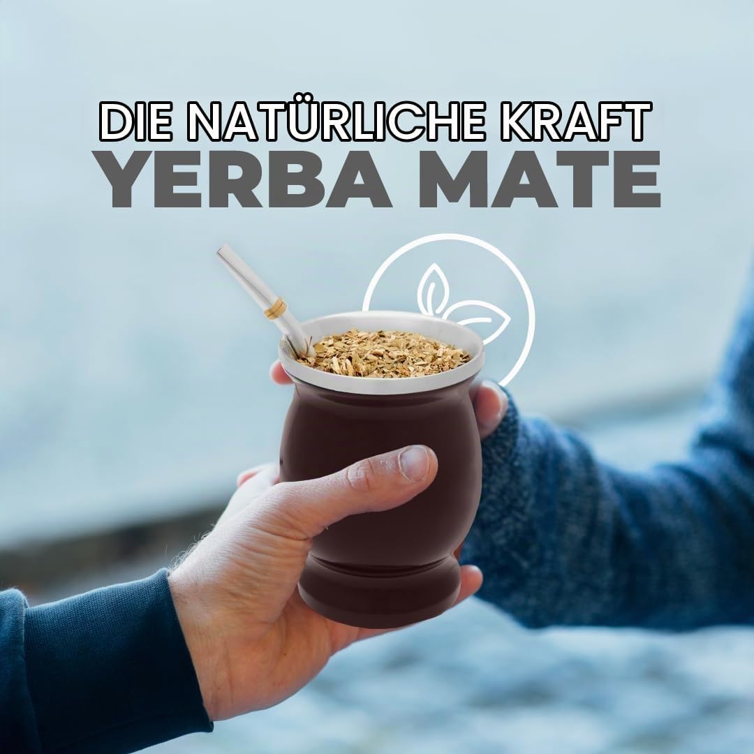 balibetov Yerba Mate Tee Set (Mate Becher) aus Rostfreiem Edelstahl mit Bombilla (Strohhalm) für Mat